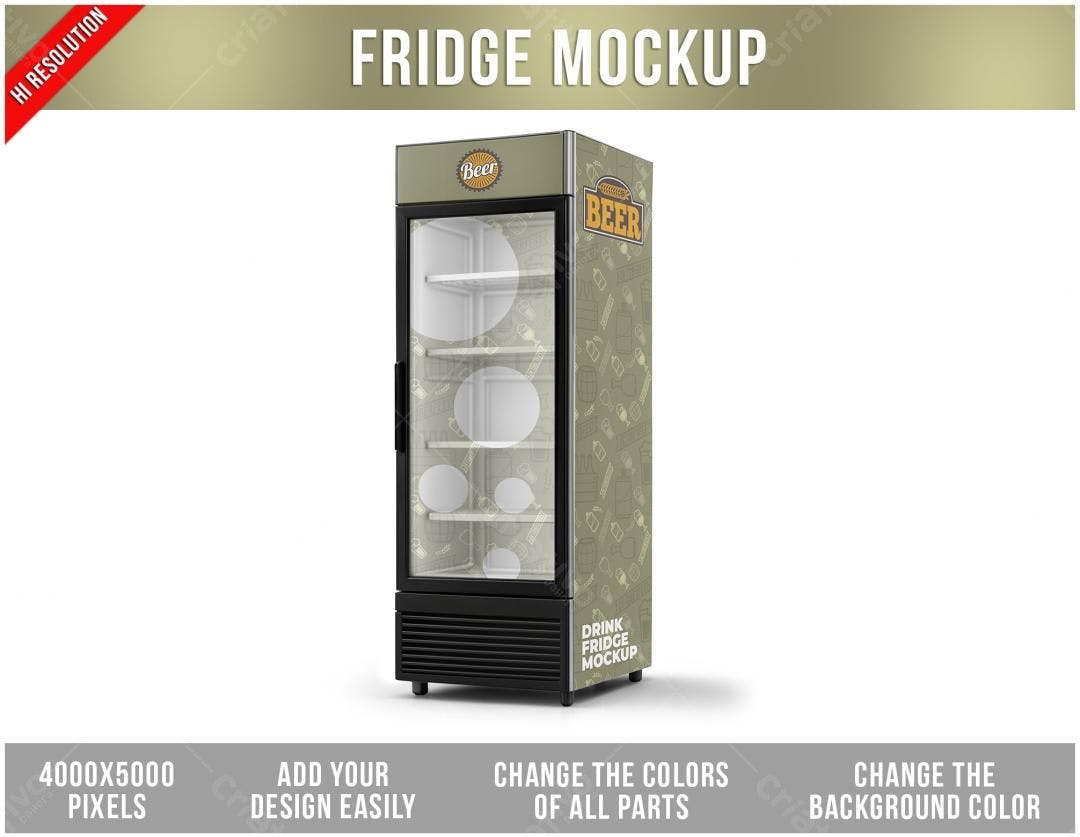 Mockup de Refrigerador de Bebidas - Design Moderno