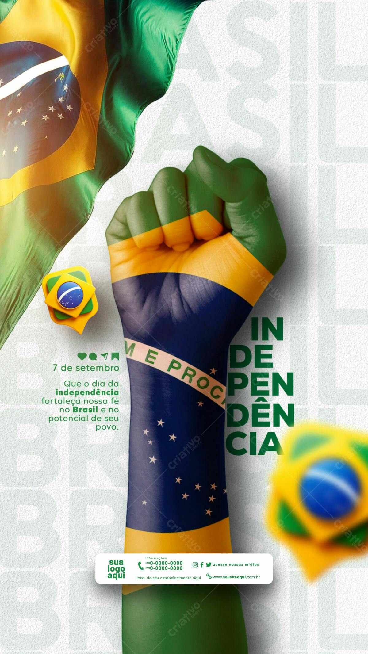 Flyer 7 de Setembro Independência PSD Editável