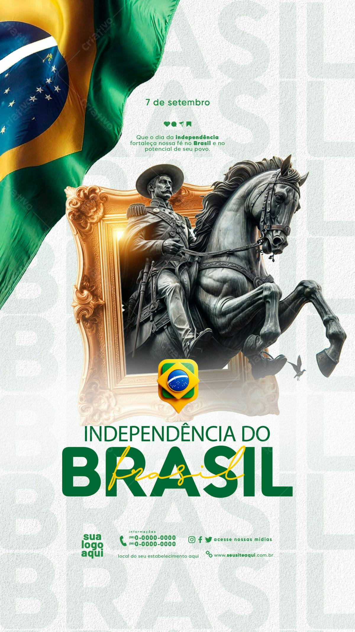 Flyer 7 de Setembro Independência do Brasil PSD Editável