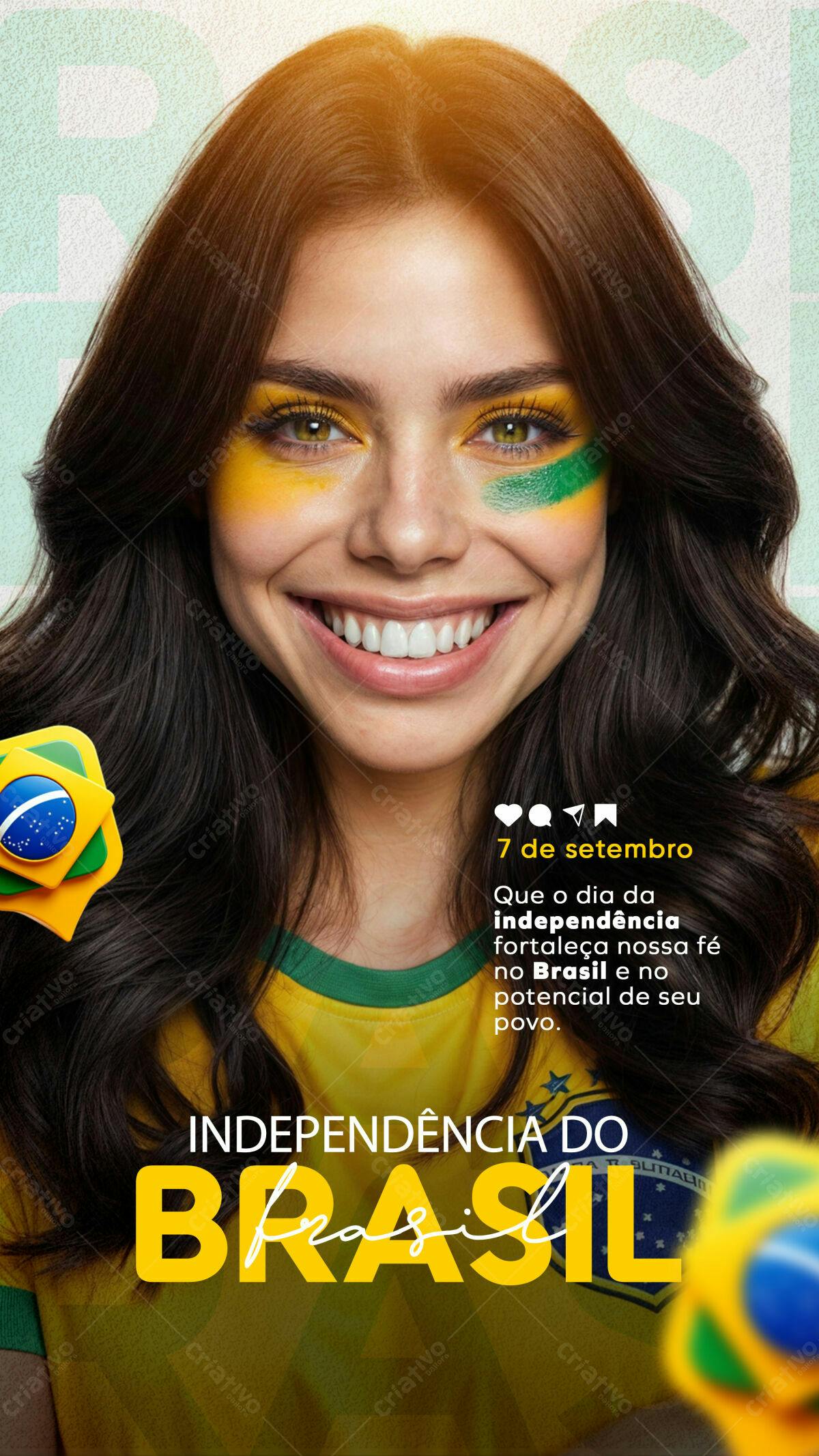 Story para o Dia da Independência do Brasil PSD Editável