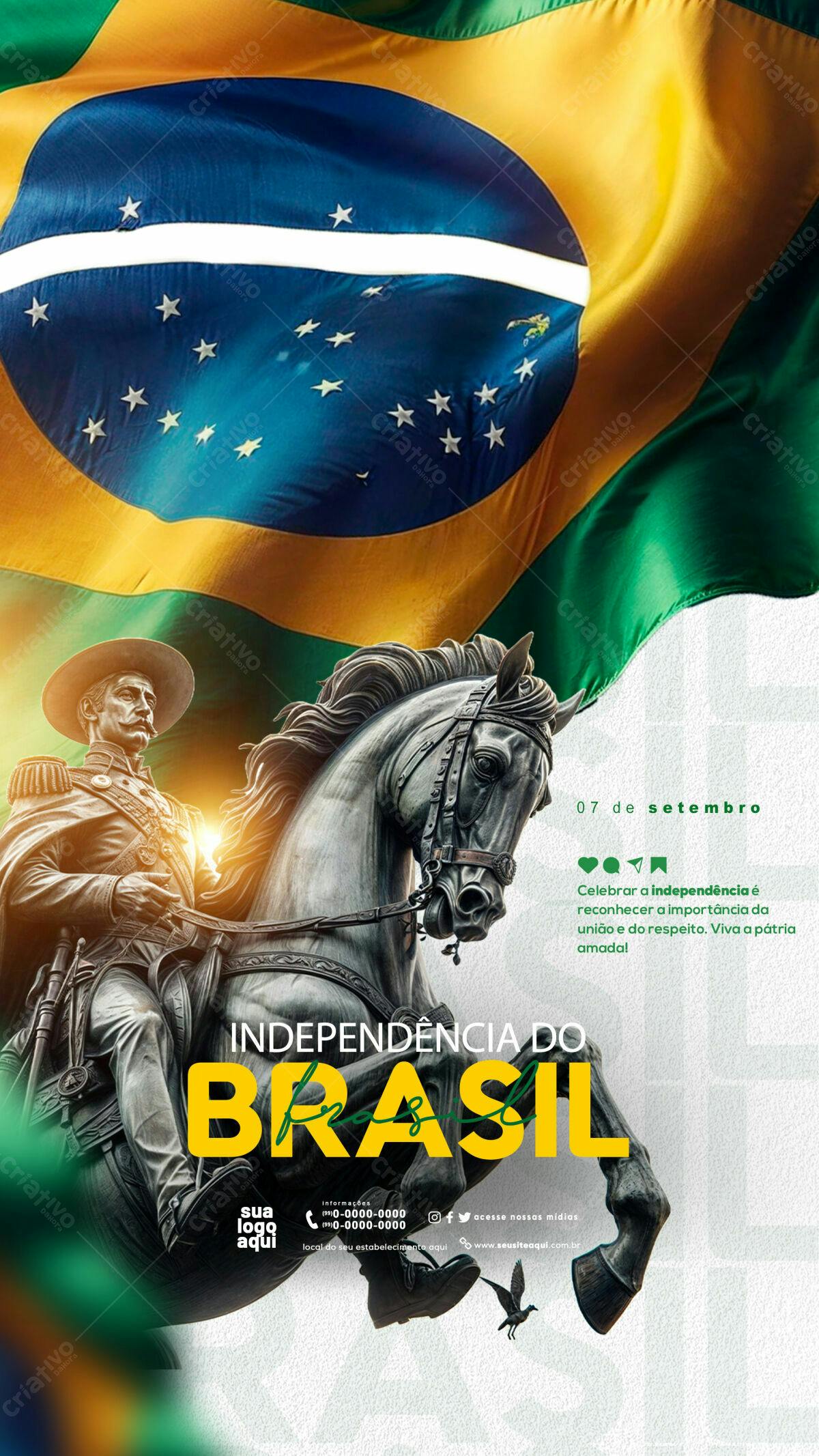 Poster para 7 de Setembro PSD Editável