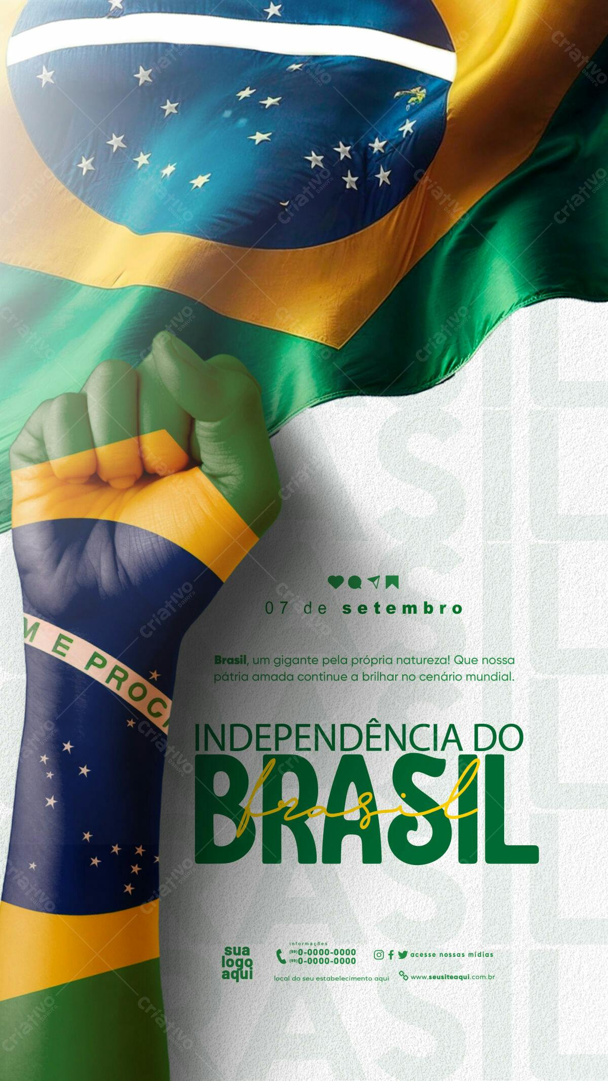 Flyer para 7 de Setembro PSD Editável