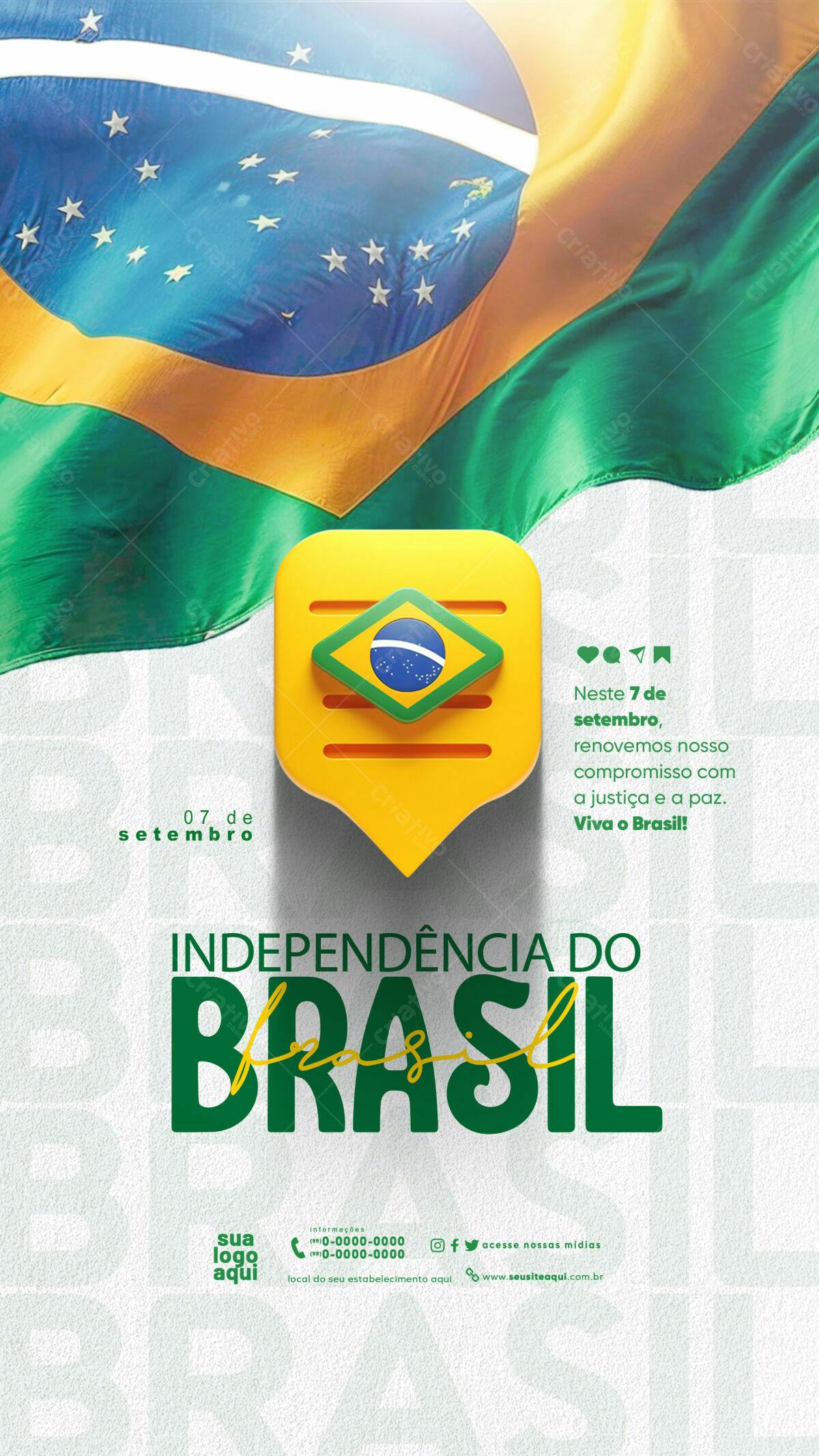 Flyer para 7 de Setembro PSD Editável