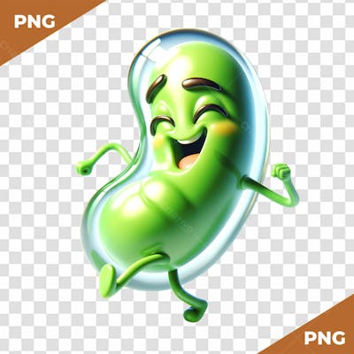 Elemento 3D Personagem De Ervilha Torta Alegre