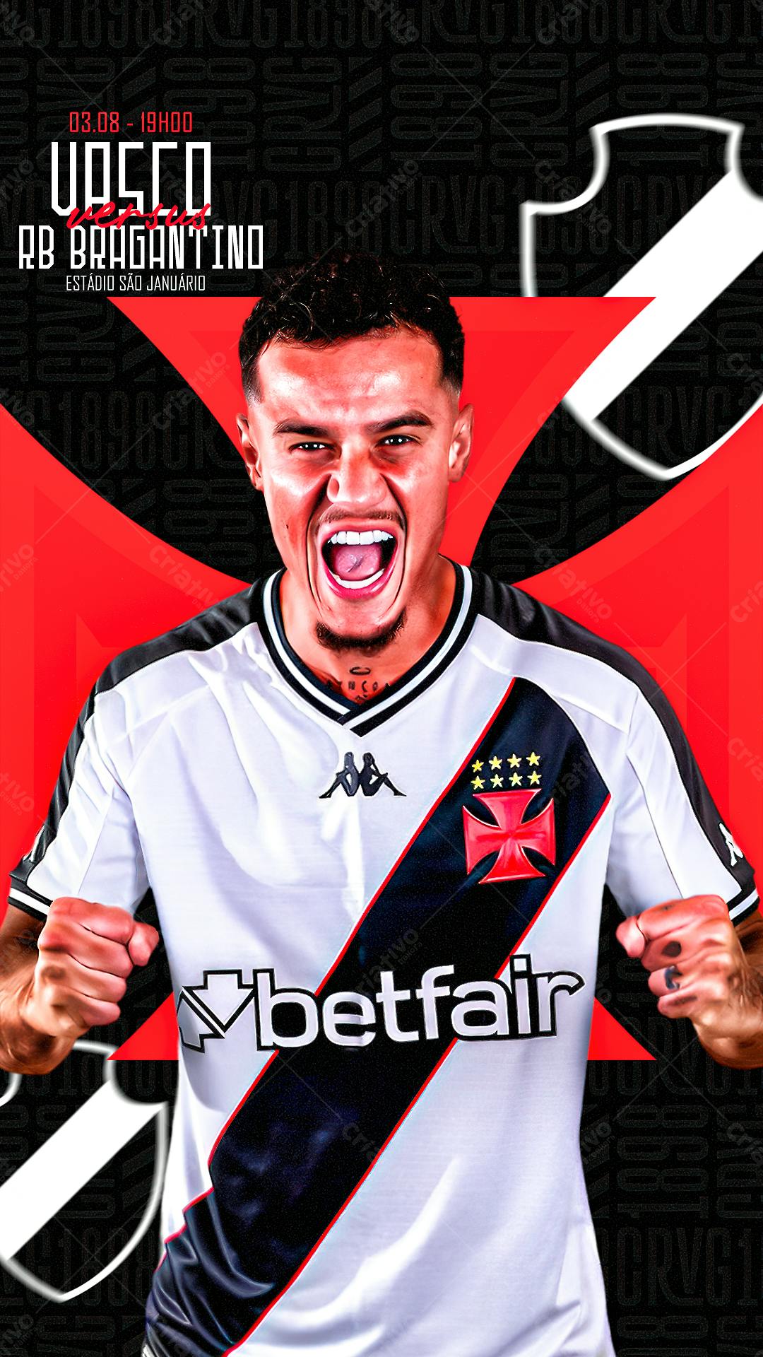 Flyer Vasco x Bragantino PSD Editável