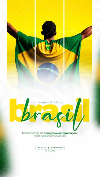Dia da independência do brasil 07 de setembro social media feed psd editável g 2
