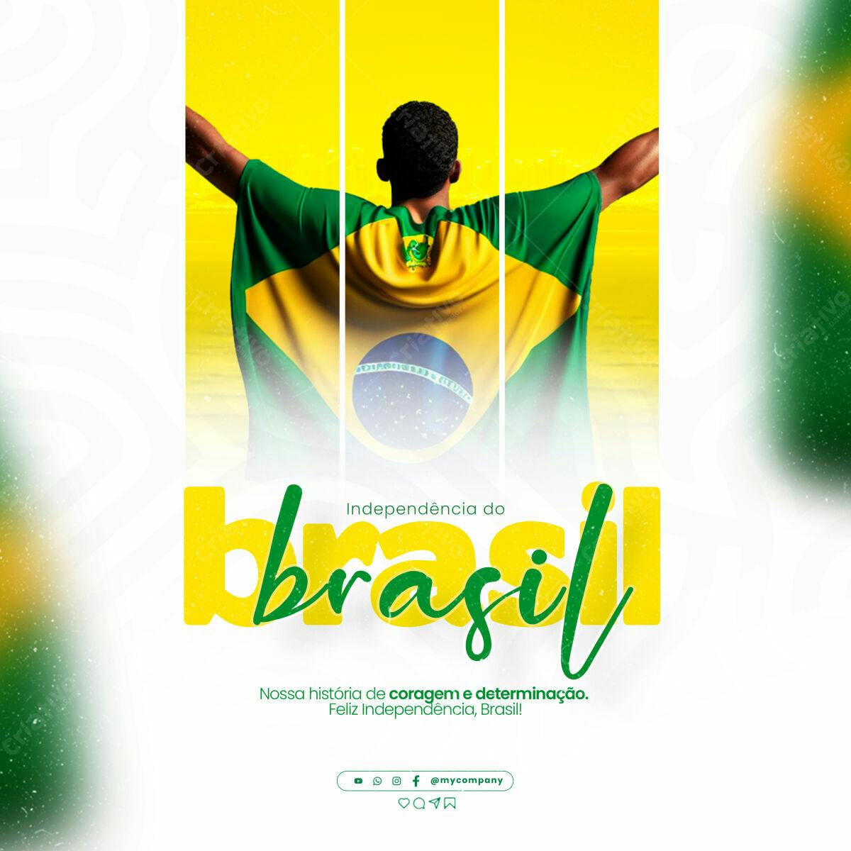 Post para o Dia da Independência do Brasil PSD Editável