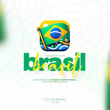 Dia da independência do brasil 07 de setembro social media feed psd editável h 1