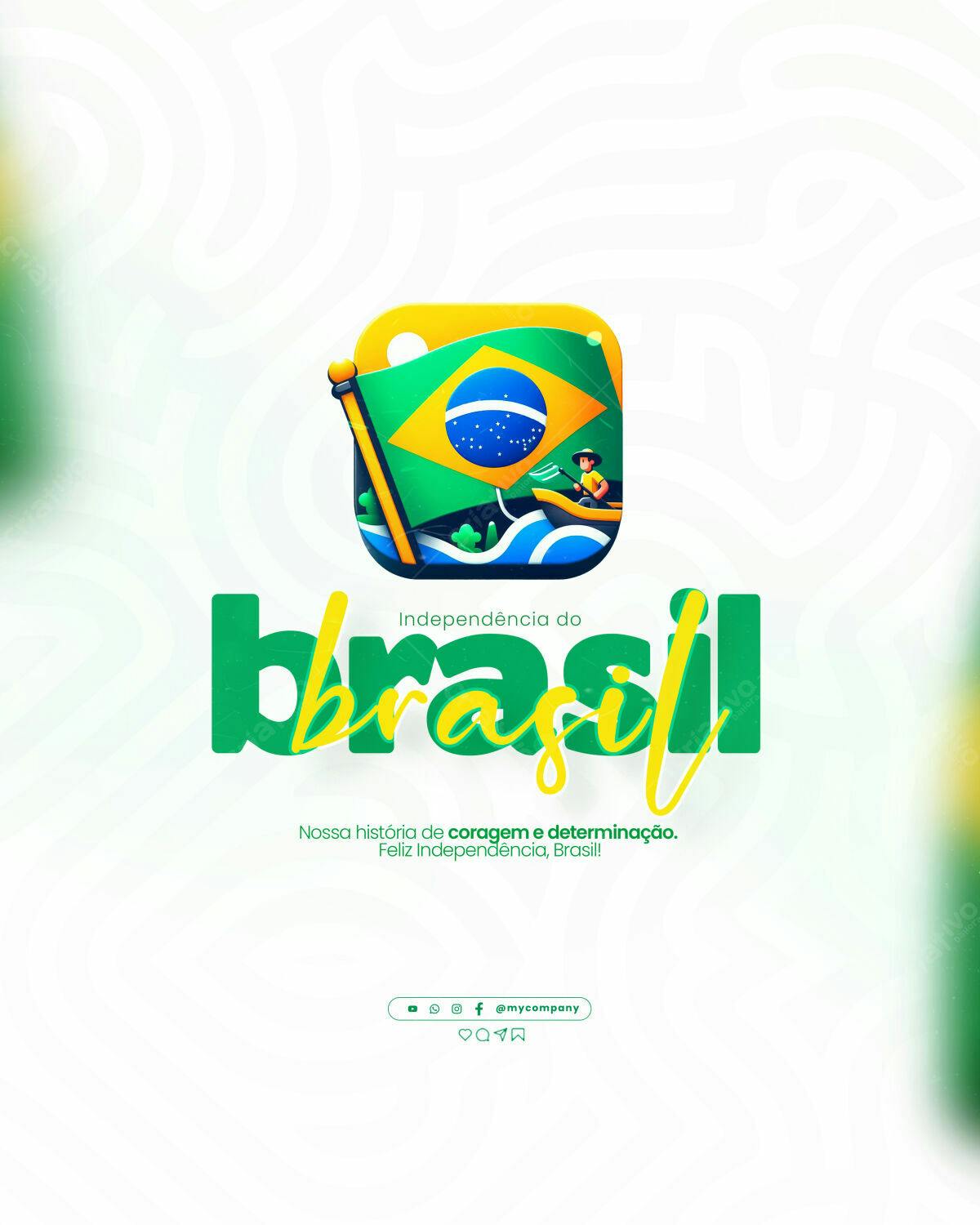 Post para o Dia da Independência do Brasil PSD Editável