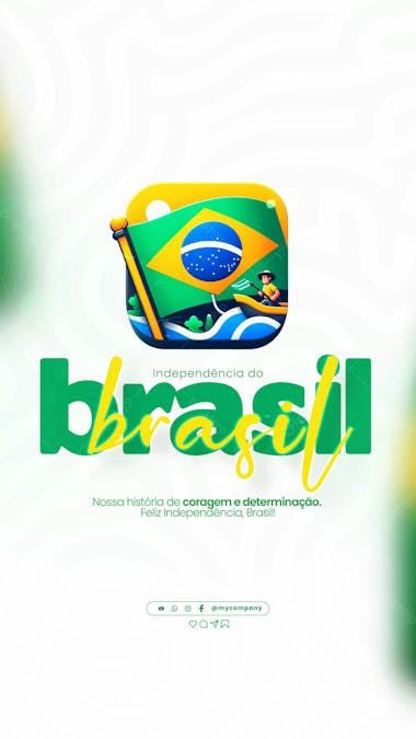 Dia da independência do brasil 07 de setembro social media feed psd editável h 3