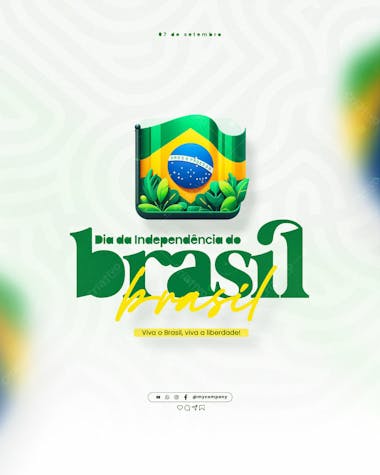 Dia da independência do brasil 07 de setembro social media feed psd editável i 1