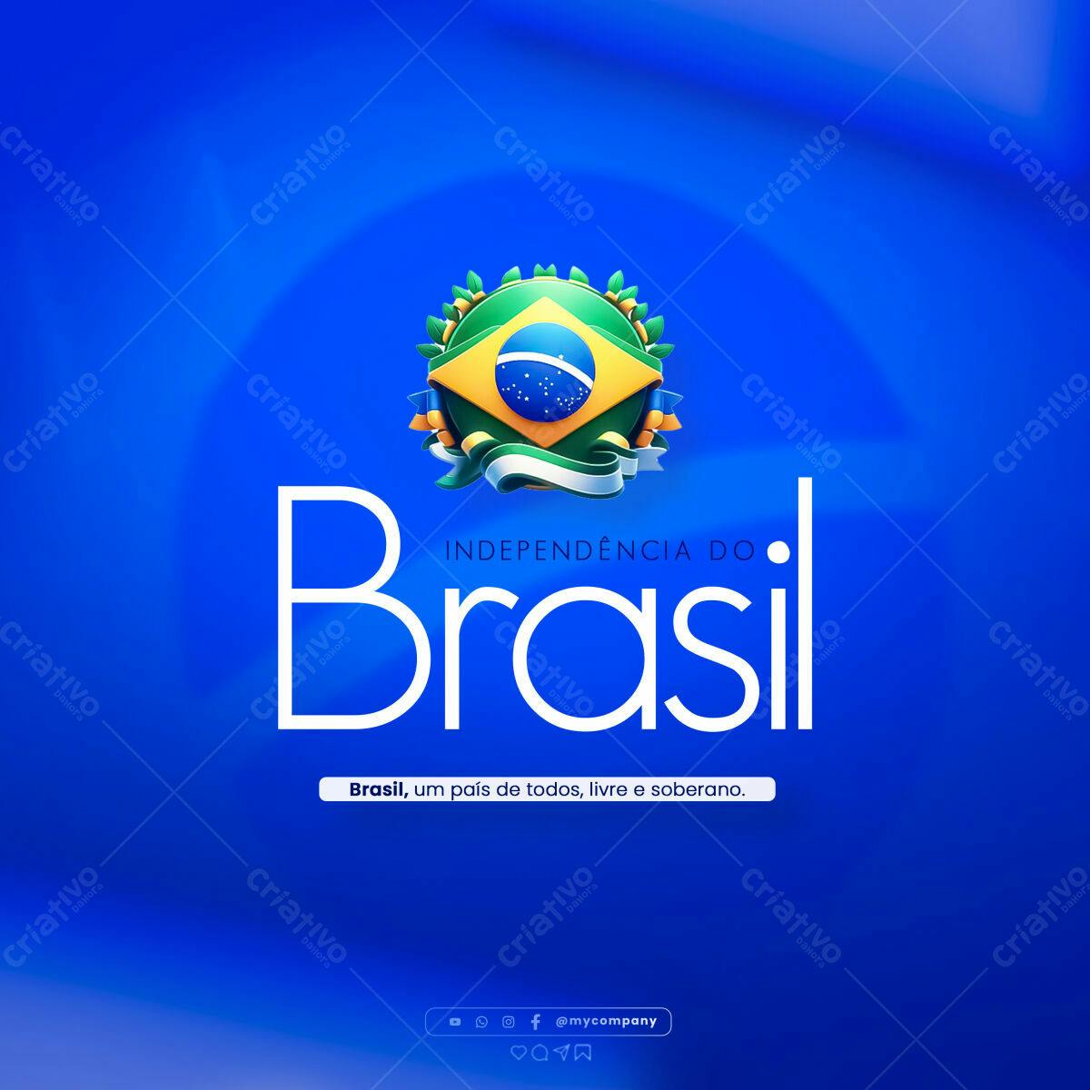 Postagem para o Dia da Independência do Brasil PSD Editável