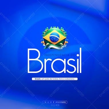 Dia da independência do brasil 07 de setembro social media feed psd editável j 0