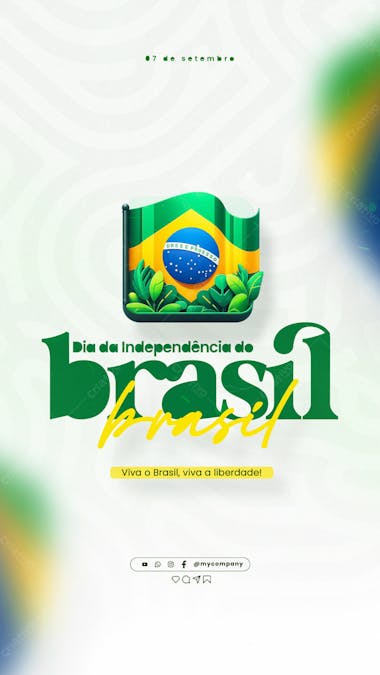 Dia da independência do brasil 07 de setembro social media feed psd editável i 3
