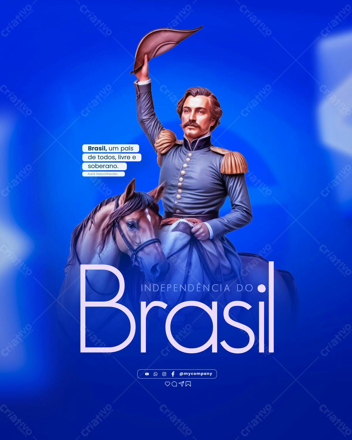Post para o Sete de Setembro PSD Editável