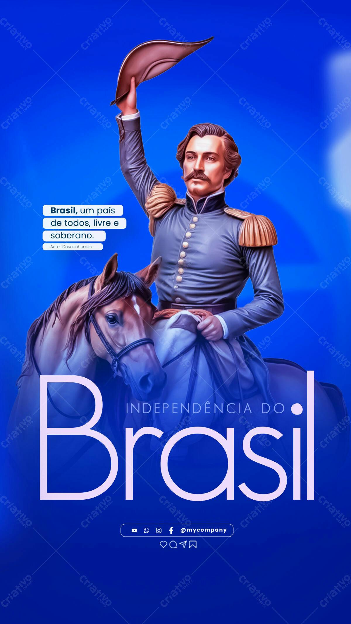 Flyer 7 de Setembro Independência do Brasil PSD Editável
