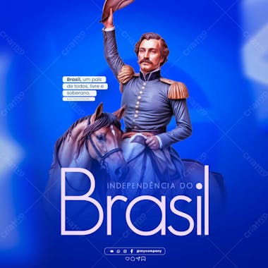 Dia da independência do brasil 07 de setembro social media feed psd editável j 3