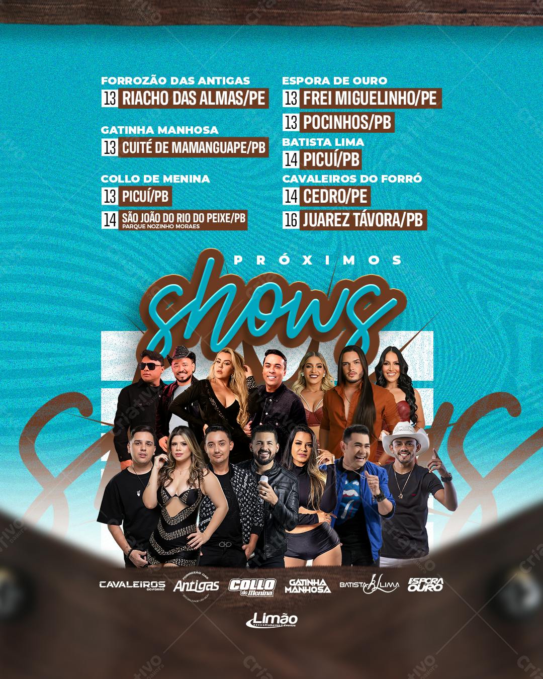 Flyer para Shows de Forró PSD Editável