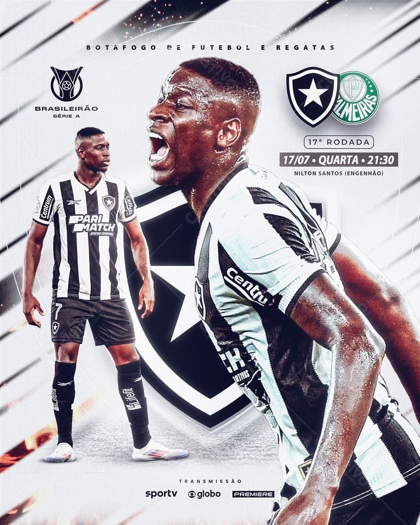Flyer Botafogo x Palmeiras PSD Editável