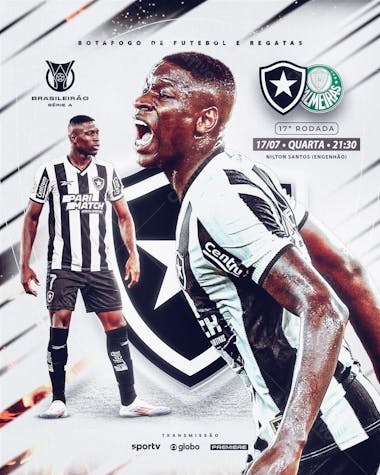 Arte futebol botafogo x palmeiras