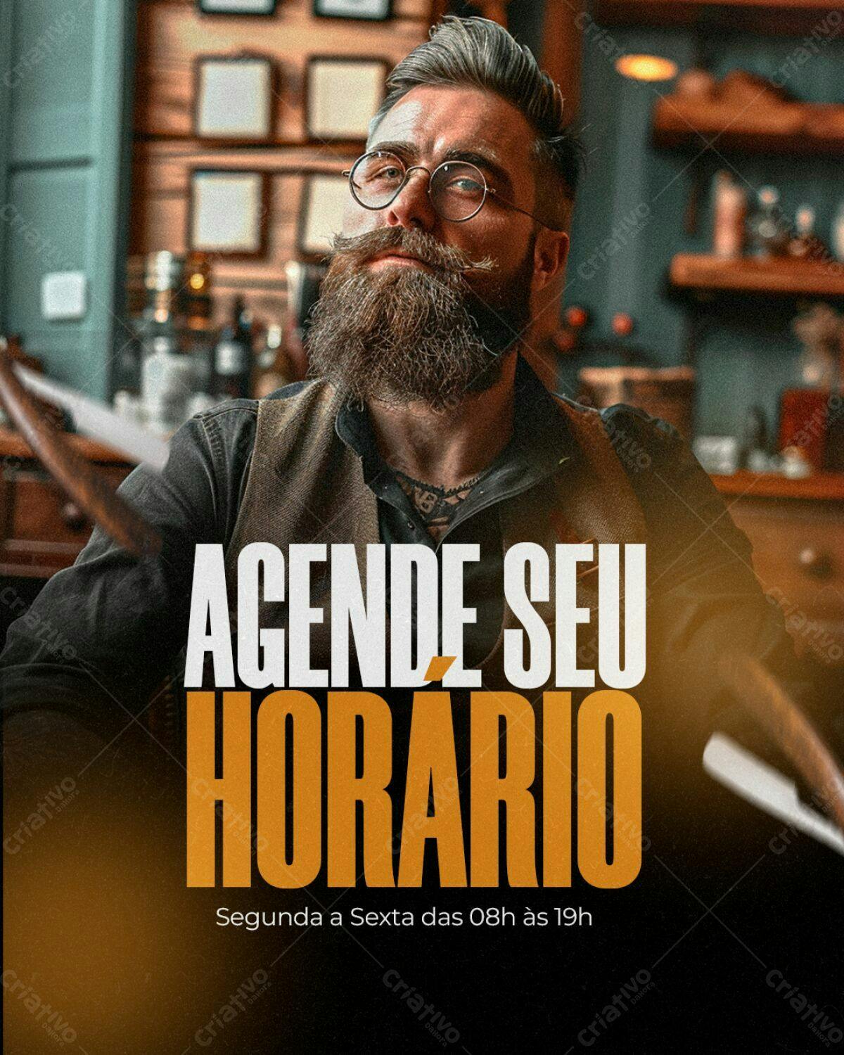 Flyer Barbearia PSD Editável