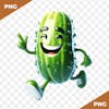 Elemento 3d personagem de pepino alegre