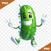 3d element cheerful cucumber character