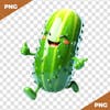 3d element cheerful cucumber character