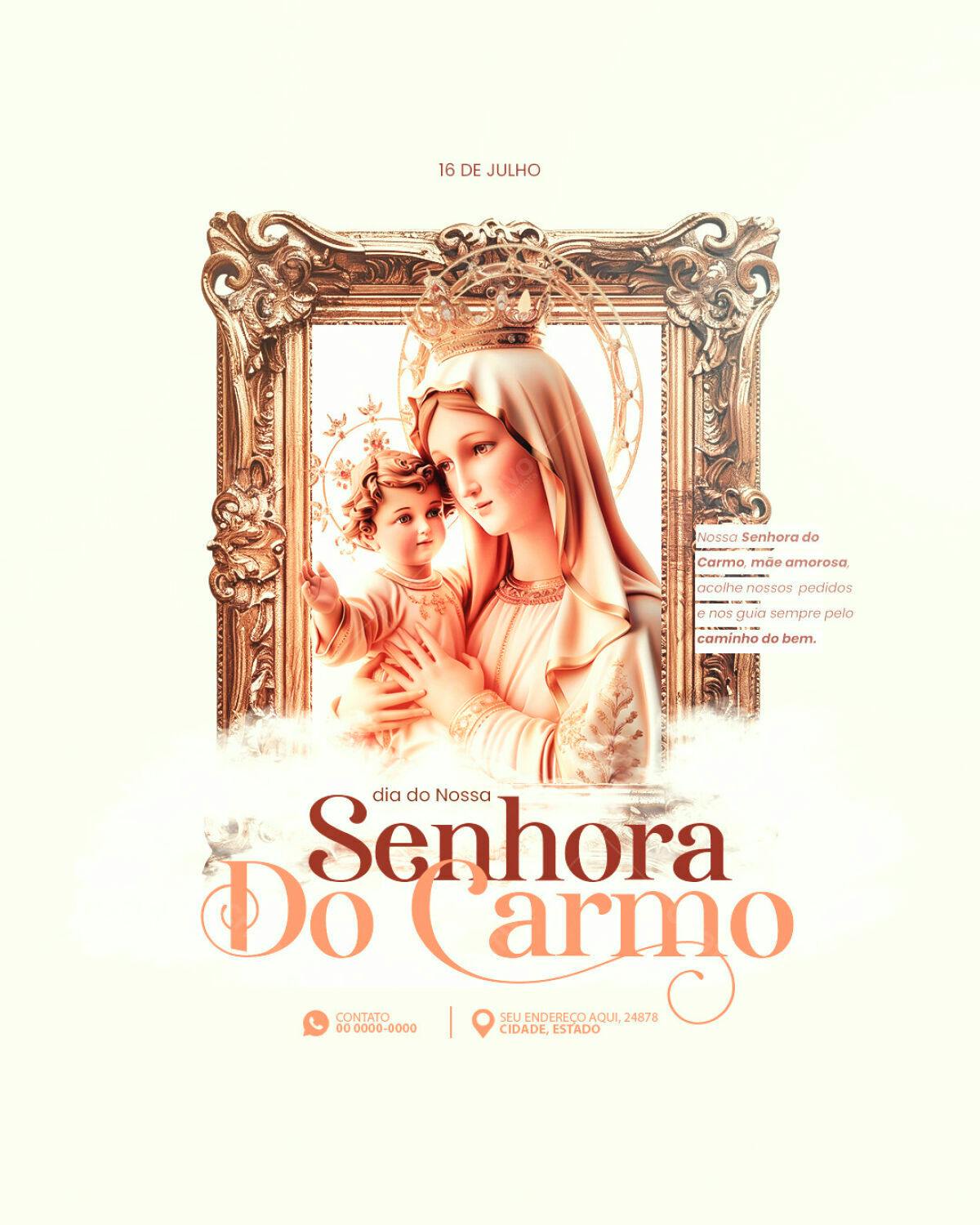 Flyer Dia de Nossa Senhora do Carmo PSD Editável