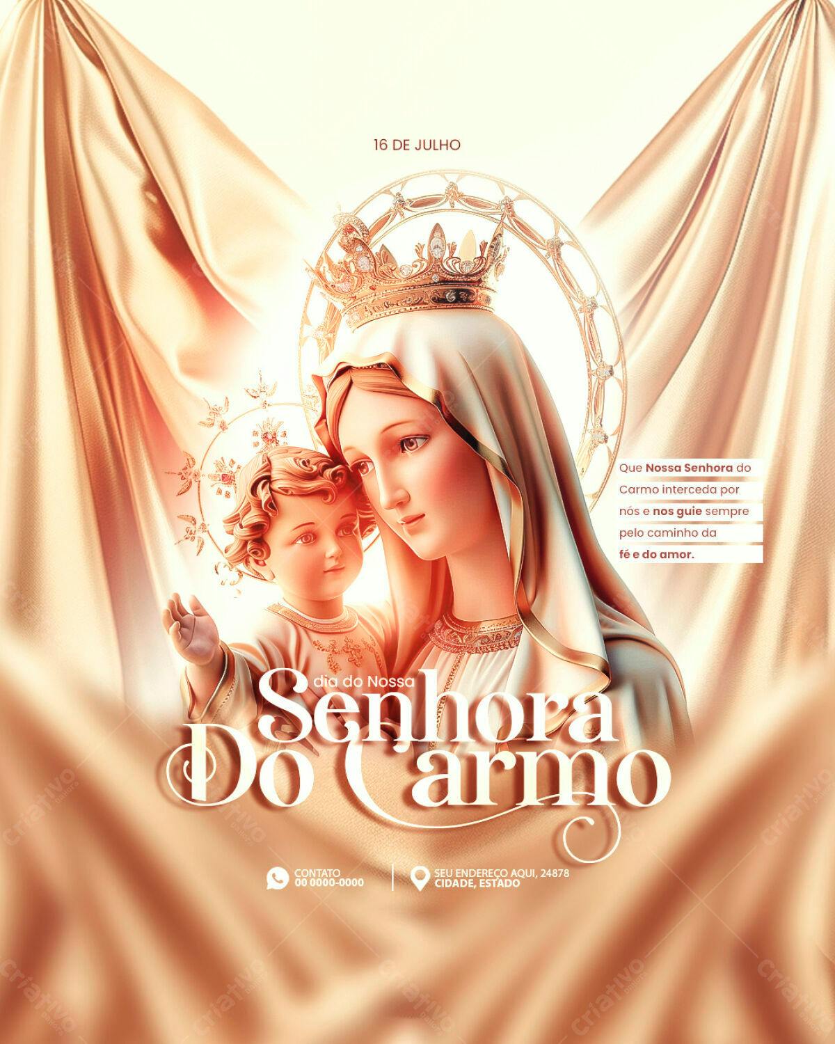 Flyer Dia de Nossa Senhora do Carmo PSD Editável