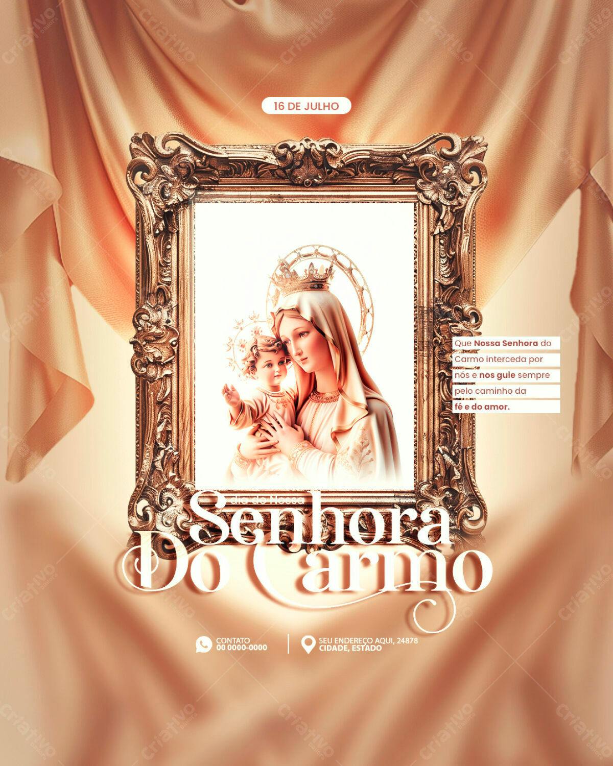 Flyer Dia de Nossa Senhora do Carmo PSD Editável