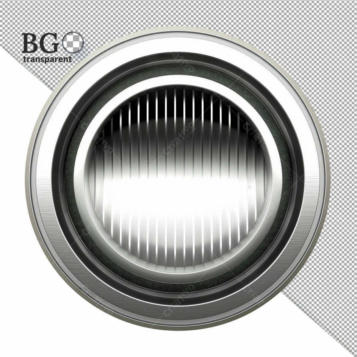 Botão Circular Metálico PSD Editável