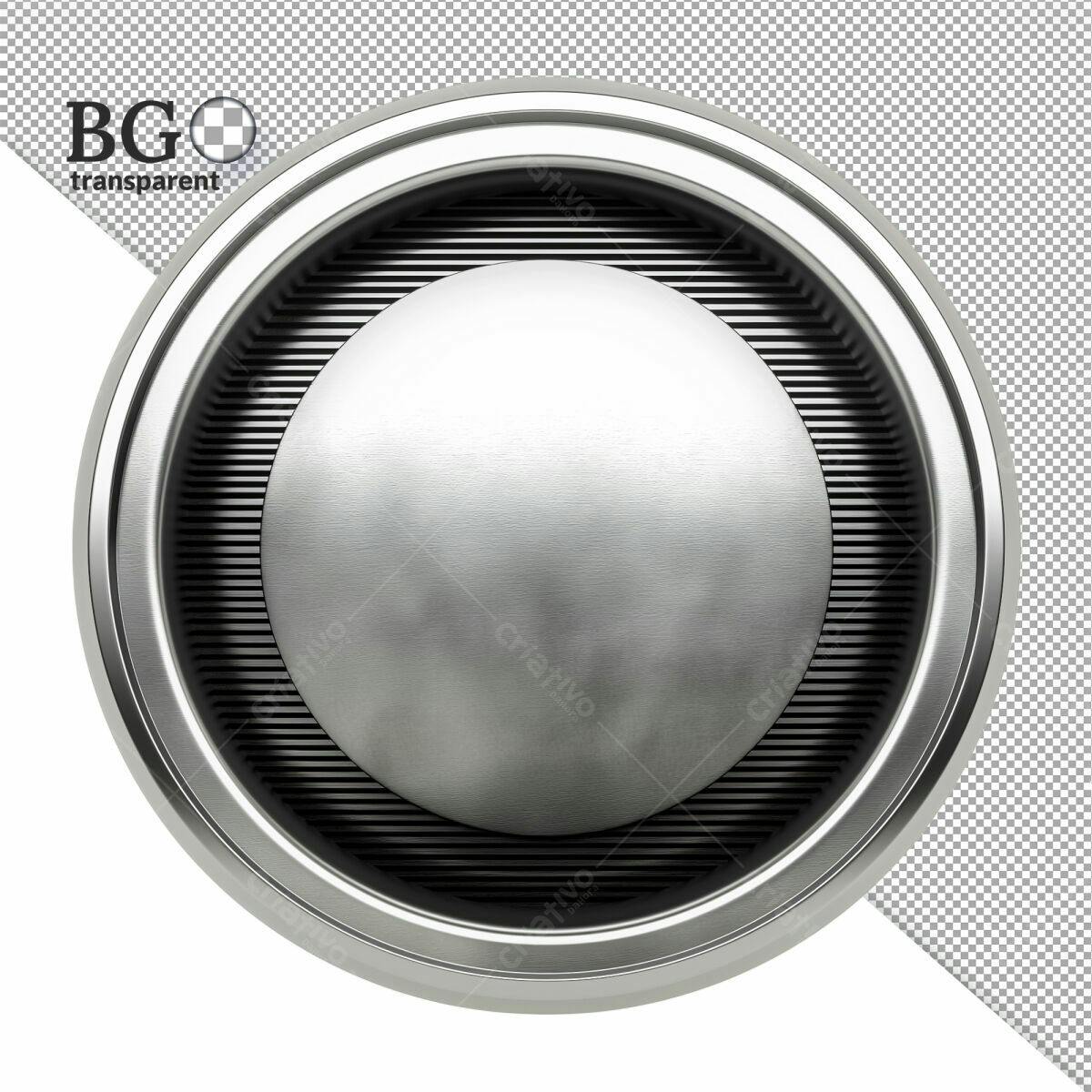 Botão Metálico Circular PSD Editável