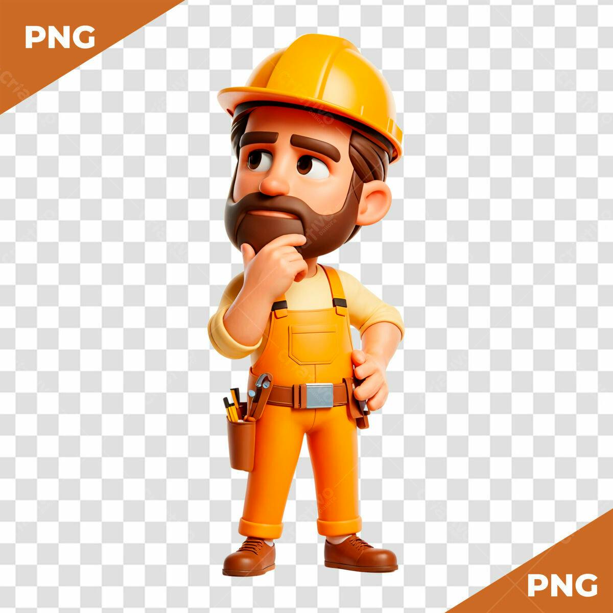 Personagem Cartoon para Construção PSD Editável