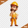 3d element man with beard wearing construction work clothes and mechanic 01