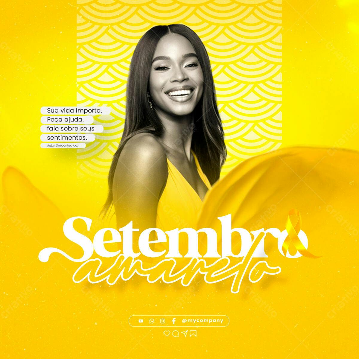 Post Setembro Amarelo PSD Editável