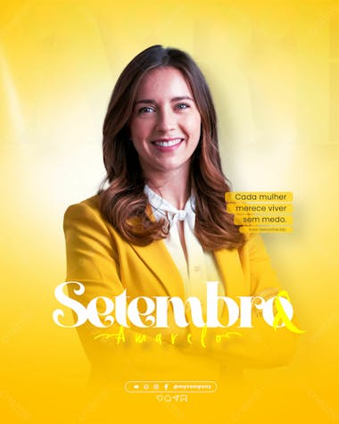 Setembro amarelo – mês de prevenção ao suicídio social media flyer psd editável b 1