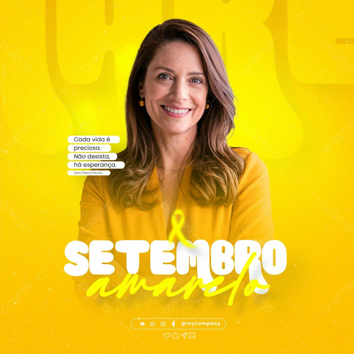 Post para Setembro Amarelo PSD Editável