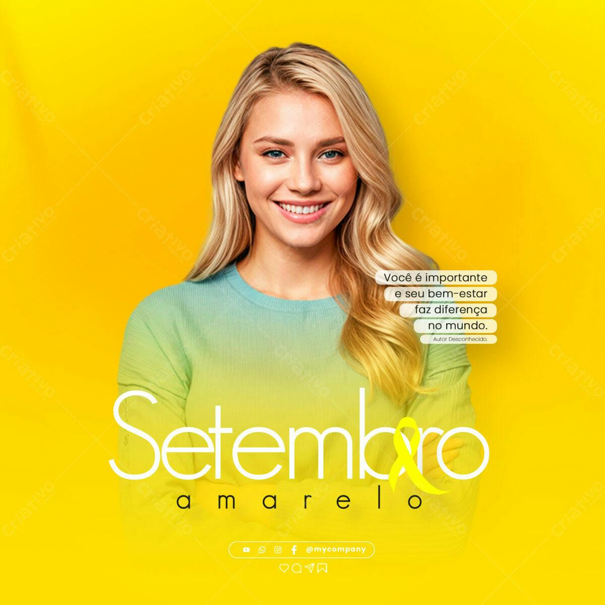 Post Setembro Amarelo PSD Editável