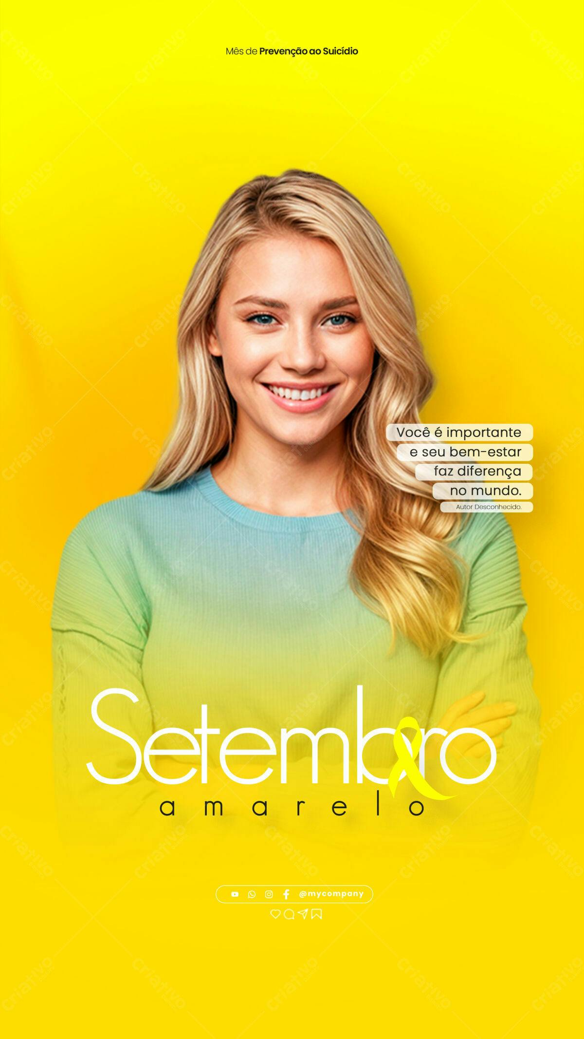 Flyer Setembro Amarelo PSD Editável