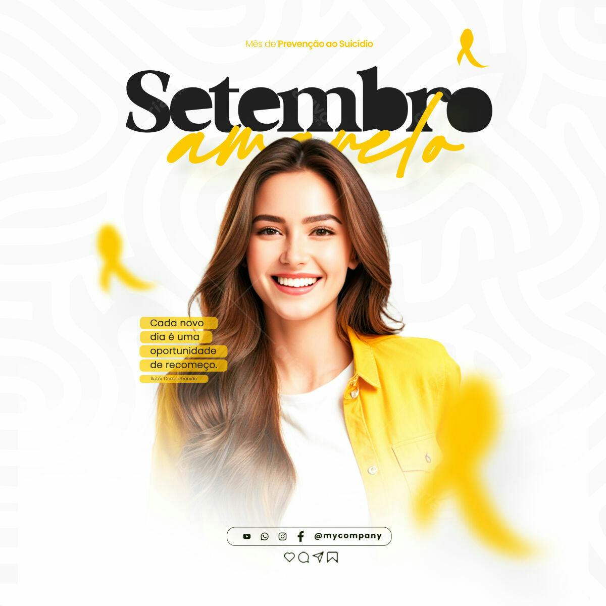 Post para Setembro Amarelo PSD Editável