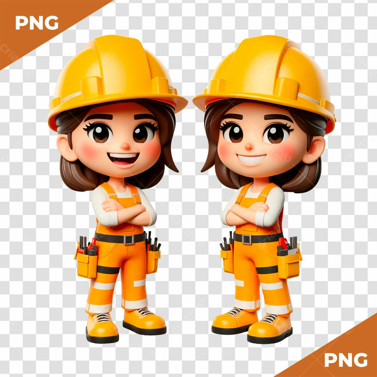 Personagem Cartoon Engenheira PSD Editável
