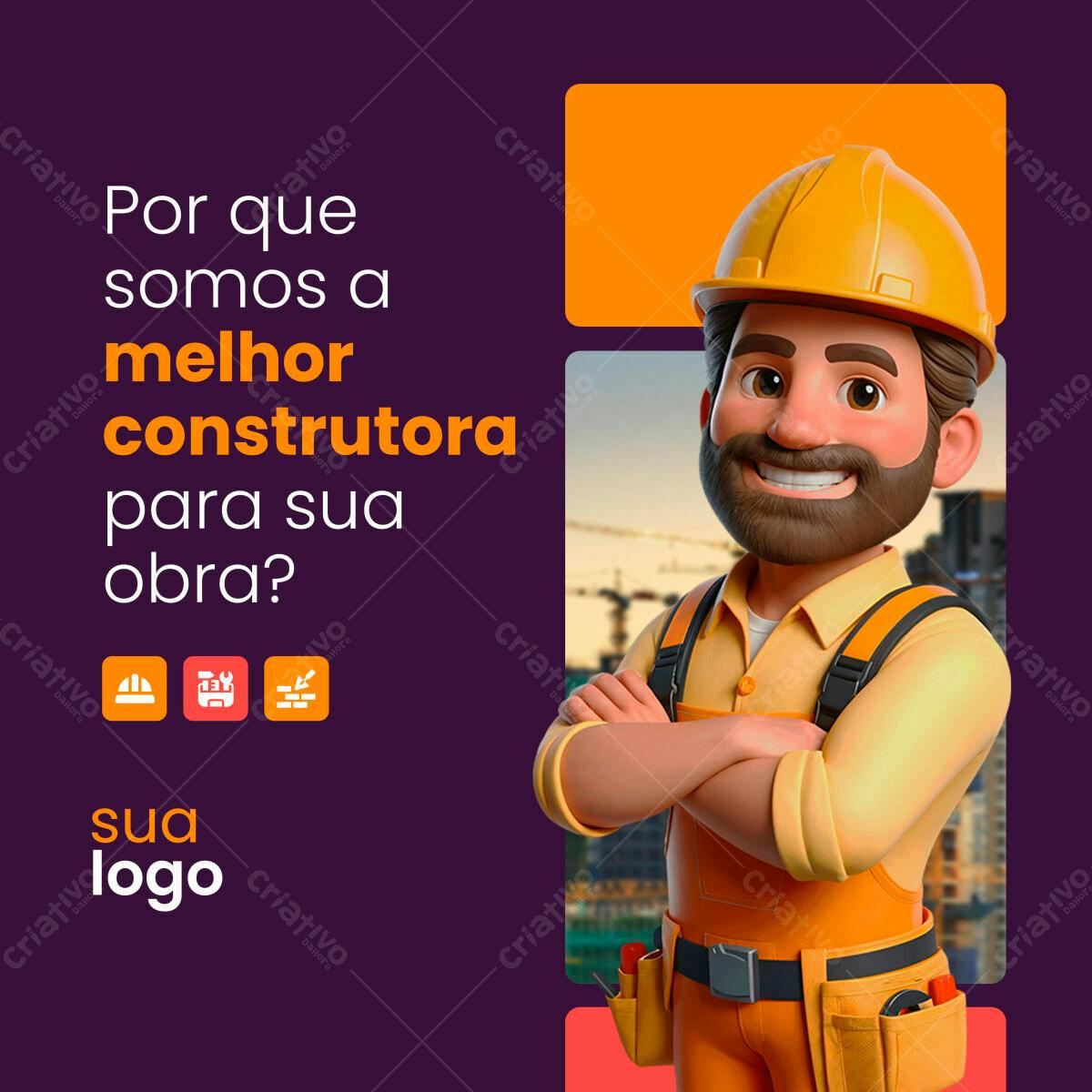 Post para Construtora PSD Editável