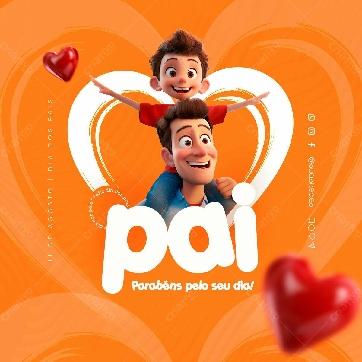 Post para Dia dos Pais PSD Editável