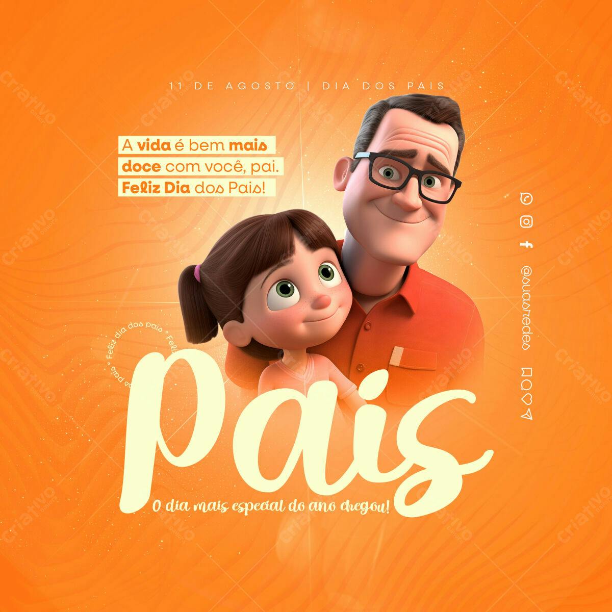 Postagem Dia dos Pais PSD Editável