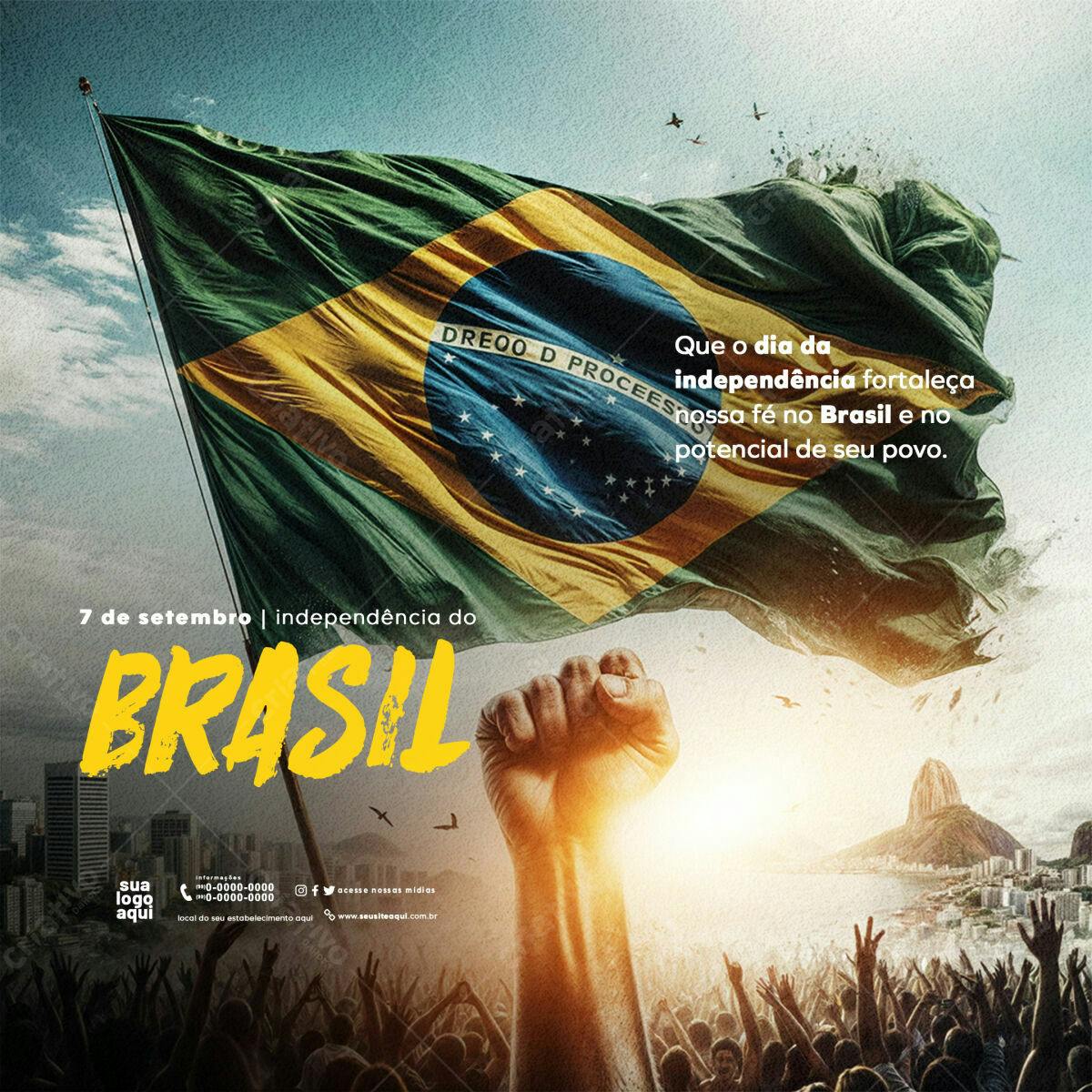 Flyer 7 de Setembro Independência do Brasil PSD Editável