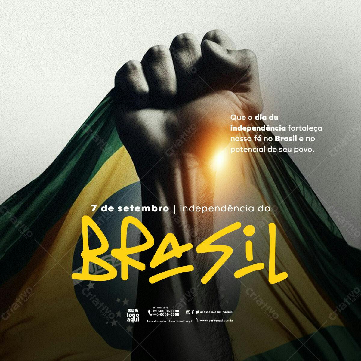 Flyer para o Dia da Independência do Brasil PSD Editável