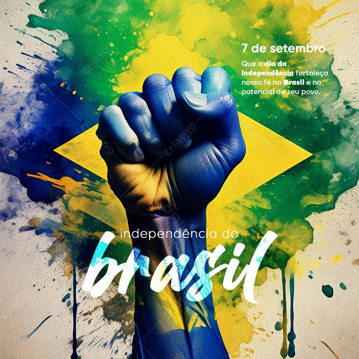 Post para o Dia da Independência do Brasil PSD Editável
