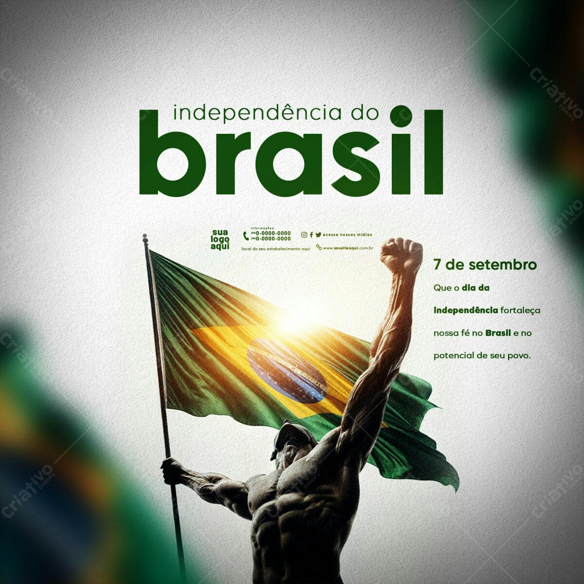Flyer para o Dia da Independência do Brasil PSD Editável