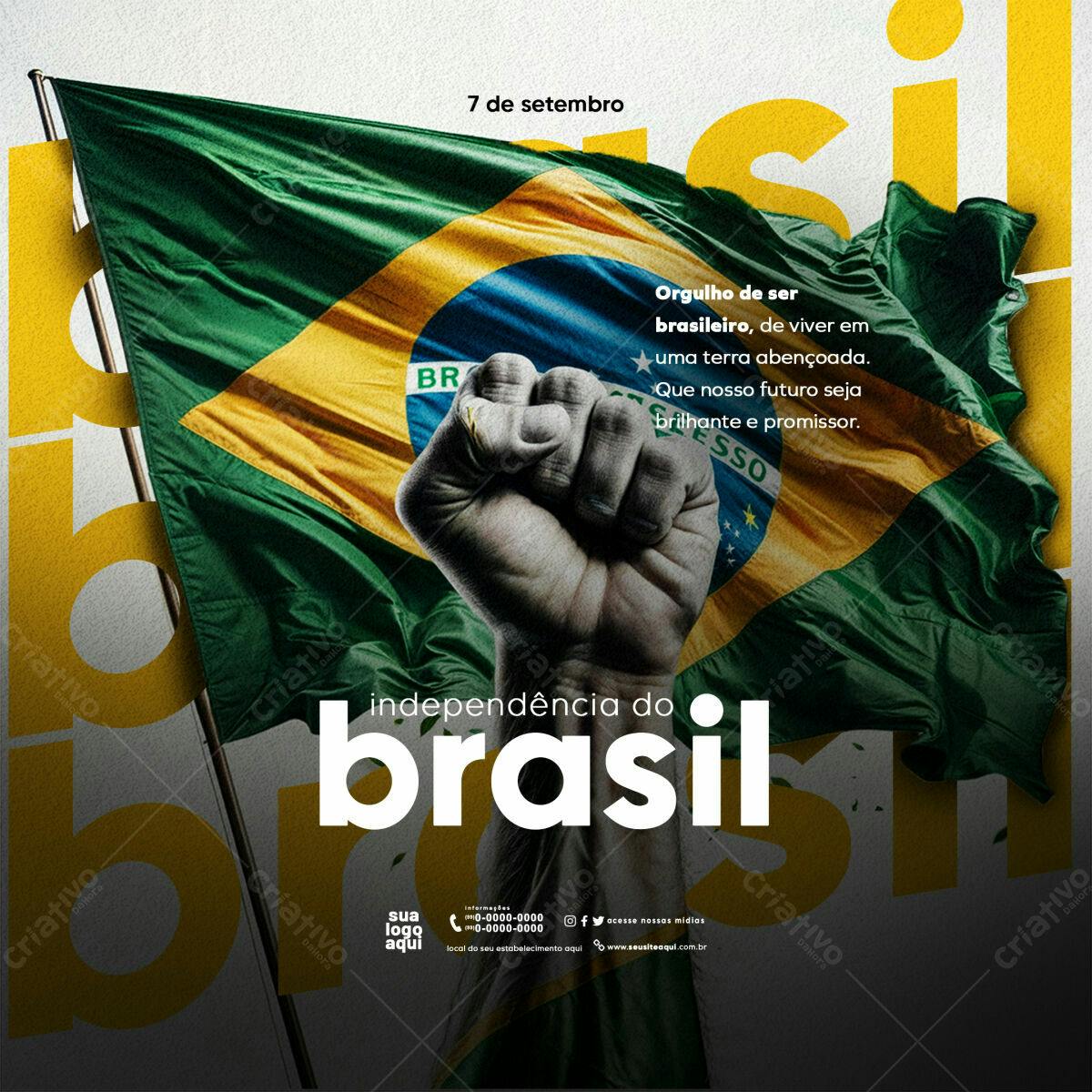 Flyer 7 de Setembro Independência do Brasil PSD Editável